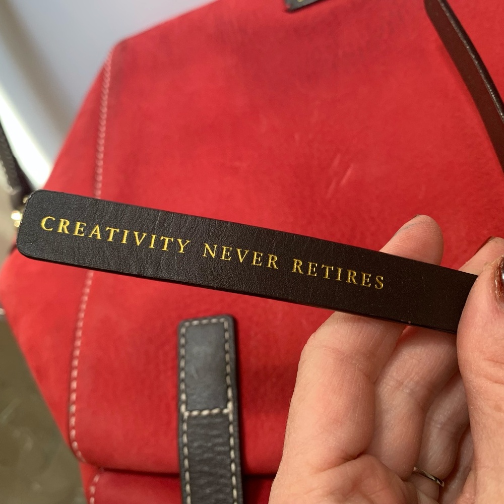 Frances Valentine "Sabrina" Satchel in Red Nubuck w/ Chocolate 🍫Accents - Picture 9 of 15